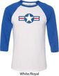 Distressed Air Force Star Mens Raglan Shirt