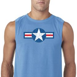 Distressed Air Force Star Mens Sleeveless Shirt