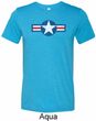 Distressed Air Force Star Mens Tri Blend Crewneck Shirt