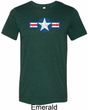 Distressed Air Force Star Mens Tri Blend Crewneck Shirt