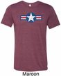Distressed Air Force Star Mens Tri Blend Crewneck Shirt