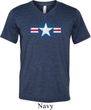 Distressed Air Force Star Mens Tri Blend V-neck Shirt