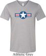 Distressed Air Force Star Mens Tri Blend V-neck Shirt
