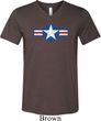 Distressed Air Force Star Mens Tri Blend V-neck Shirt