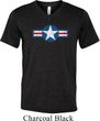 Distressed Air Force Star Mens Tri Blend V-neck Shirt