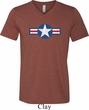 Distressed Air Force Star Mens Tri Blend V-neck Shirt