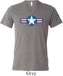 Distressed Air Force Star Mens Tri Blend V-neck Shirt