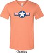 Distressed Air Force Star Mens Tri Blend V-neck Shirt