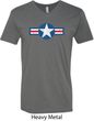 Distressed Air Force Star Mens V-Neck Shirt