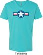 Distressed Air Force Star Mens V-Neck Shirt