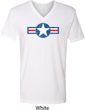 Distressed Air Force Star Mens V-Neck Shirt