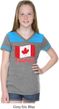 Distressed Canada Flag Girls Football Shirt