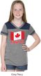 Distressed Canada Flag Girls Football Shirt