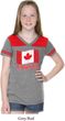 Distressed Canada Flag Girls Football Shirt