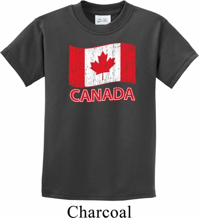 Distressed Canada Flag Kids Shirt