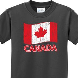 Distressed Canada Flag Kids Shirt