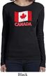 Distressed Canada Flag Ladies Long Sleeve Shirt