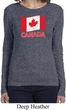Distressed Canada Flag Ladies Long Sleeve Shirt