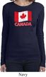 Distressed Canada Flag Ladies Long Sleeve Shirt