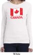 Distressed Canada Flag Ladies Long Sleeve Shirt