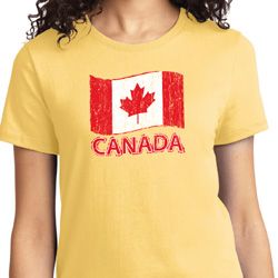 Distressed Canada Flag Ladies Shirt