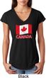 Distressed Canada Flag Ladies Tri Blend V-Neck Shirt
