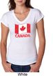 Distressed Canada Flag Ladies Tri Blend V-Neck Shirt