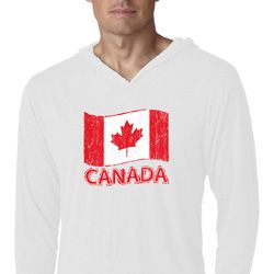 Distressed Canada Flag Lightweight Hoodie Shirt