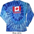 Distressed Canada Flag Long Sleeve Tie Dye Shirt