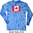 Distressed Canada Flag Long Sleeve Tie Dye Shirt