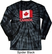 Distressed Canada Flag Long Sleeve Tie Dye Shirt