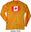 Distressed Canada Flag Long Sleeve Tie Dye Shirt