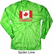 Distressed Canada Flag Long Sleeve Tie Dye Shirt