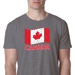 Distressed Canada Flag Mens Burnout Shirt