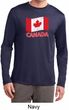 Distressed Canada Flag Mens Moisture Wicking Long Sleeve Shirt