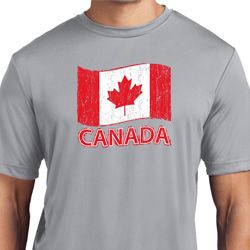 Distressed Canada Flag Mens Moisture Wicking Shirt