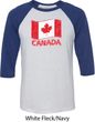 Distressed Canada Flag Mens Raglan Shirt