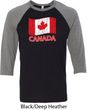 Distressed Canada Flag Mens Raglan Shirt