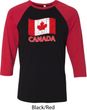 Distressed Canada Flag Mens Raglan Shirt