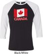 Distressed Canada Flag Mens Raglan Shirt