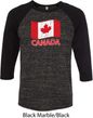 Distressed Canada Flag Mens Raglan Shirt