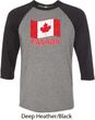 Distressed Canada Flag Mens Raglan Shirt
