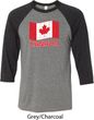 Distressed Canada Flag Mens Raglan Shirt