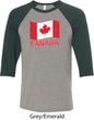 Distressed Canada Flag Mens Raglan Shirt