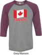 Distressed Canada Flag Mens Raglan Shirt