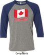 Distressed Canada Flag Mens Raglan Shirt