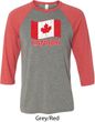 Distressed Canada Flag Mens Raglan Shirt