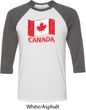 Distressed Canada Flag Mens Raglan Shirt