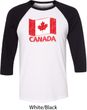 Distressed Canada Flag Mens Raglan Shirt