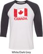 Distressed Canada Flag Mens Raglan Shirt